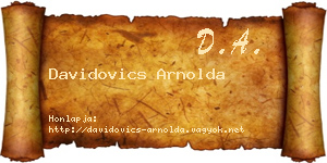 Davidovics Arnolda névjegykártya